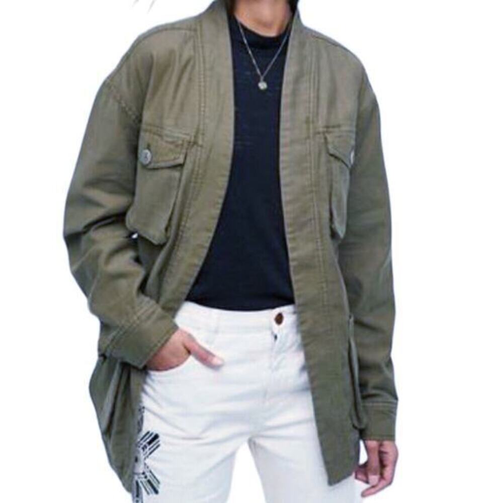 Free People In Our Nature Jacket Army Jacket‎ Utility Jacket Size Medium